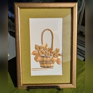Straw Art Picture - Flower Basket